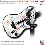 Kearas Flowers on White Skin fits Band Hero, Guitar Hero 5 & World Tour Guitars for XBOX 360 & PS3 (