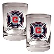 Chicago Fire MLS 2pc Rocks Glass Set - Primary Team Logo