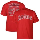 Majestic Los Angeles Angels of Anaheim #55 Hideki Matsui Red Player T-shirt