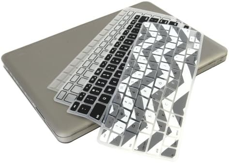 UHURU Great Deal Bundle for Apple Macbook / Macbook Pro with or without Retina Display - Ultra Slim Rubberized Hard Case + 4 Different Styles Silicone TPU Chevron Keyboard Covers (Macbook Pro 13" A1278, Gray)