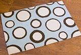 Glenna Jean Blue Hooked Wool Rug with Circles