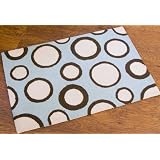 Glenna Jean Blue Hooked Wool Rug with Circles by Glenna Jean