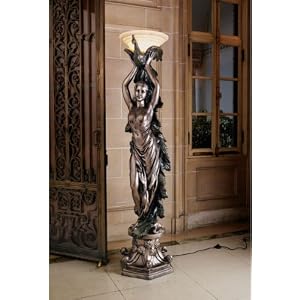 74.5-Inch Peacock Goddess Torchière Floor Lamp