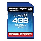 Delkin 4 GB Secure Digital (SD) PRO Class 10 163X Memory Card DDSDPRO3-4GB