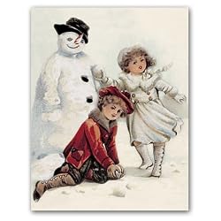 Children at Christmas - Box Set of 12 Christmas Greeting Cards and matching patterned envelopes