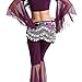 ZLTdream Women's Belly Dance Wave Shape Hip Scarf With Silver Coins Purple