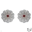 FPJ Gorgeous High quality Earrings With 0.75ctw Precious Stones - Genuine Clean Diamonds and Garnets Crafted in 14K White Gold. Total item weight 7.2g