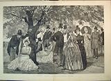 1888 GARDEN PARTY MARLBOROUGH HOUSE MEN WOMEN ROMANCE