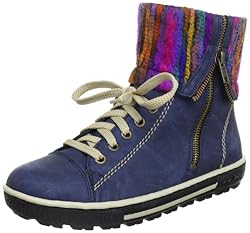 Rieker Z8760, Damen Stiefel, Blau (jeans/viola-multi 15), EU 38