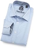 English Laundry Mens Long Sleeve Two Toned Woven Striped Dress Shirt