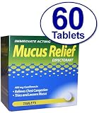 60 Tabs 400 mg Guaifenesin Expectorant Mucus Thinner Compare to Active Ingredients in Mucinex (2 Pack)