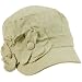 Light Weight Summer Cool Military Cadet Castro Distress Flower Hat Cap Gray