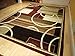 Contemporary Rug Multi-Colored Area Rugs 5'x8' Rug Red 5x7 Rug Living Room Carpet 5x8 Rugs Burgundy Modern Area Rugs (Medium 5x8)