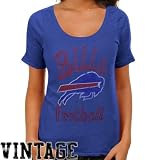 NFL Buffalo Bills Heather Vintage Thermal Sleeve Athletic Tee, Women's Liberty, Small