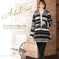 aライン ポンチ ハーフコート 丸衿デザイン(no.2525) SIZE:9号 COLOR:ボーダー