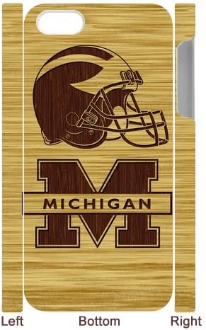 Custom NCAA Michigan Wolverines logo black plastic Case for 3D iphone 5 at luckeverything store