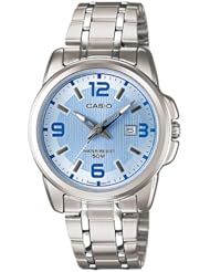 Casio Womens LTP1314D-2AV Silver Stainless-Steel Quartz Watch with Blue Dial