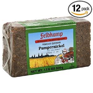 Feldkamp Pumpernickel Bread , 16.75-Ounce Vacuum Packs (Pack of 12) by Feldkamp