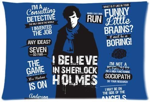 Custom Sherlock ART theme Two Sides Printed for 20"X30" Zippered Pillow Case Cover