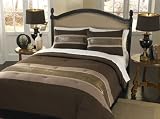 51js%2B6PUSuL. SL160  Divatex 75 GSM Metallic Printed Bling Microfiber Leopard Twin Mini Comforter Set, Chocolate/Gold