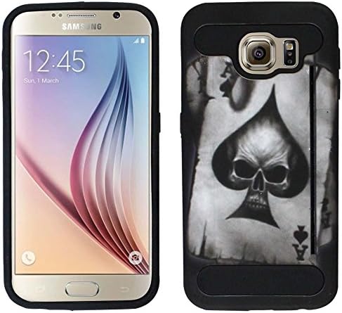 Warrior Wireless (TM) For Samsung Galaxy S6 - Rubberized Design Hard Card Stand Cover - Spade Skull DP + Bundle = (ITEM + CELLPHONE STAND) - By TheTargetBuys