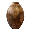 Handmade Antique Style Decorative Terra-cotta Rosebud Vase In Bronzed Earth Tones