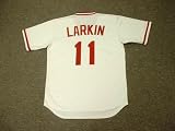 BARRY LARKIN Cincinnati Reds 1990 Majestic Cooperstown Throwback Home Baseball Jersey