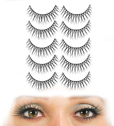 Strip Black Best False Eyelashes for Adding Length & Volume - 5 Pair Set | Strip Falsies for Your Ultimate Eye Makeup Look. Lightweight & Comfortable to Wear