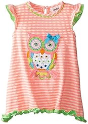 Toddler Summer  Applique Knit  Dress With Ruffles