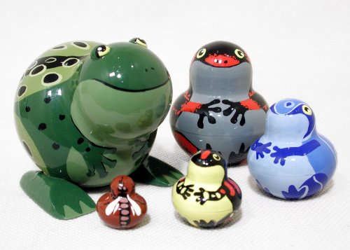 Rainforest Frogs Russian Nesting Doll 5pc/4