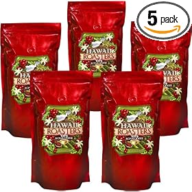 Award Winning Farm Roasted 100% Kona Coffee, Whole Bean, Medium Roast, 5 Lb