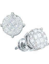 1.0CTW PRINCESS ROUND DIAMOND LADIES SOLIEL EARRINGS