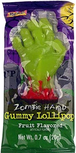 Zombie Hand Gummy Lollipop(4.5 Inches Tall) - 24 Ct. Case