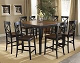 Hillsdale Furniture Englewood 9 Piece Counter Height Dining Set - 4884DTBSG9 (Rubbed Black Cherry Top) (See Text)