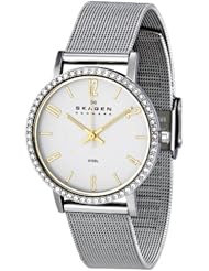Skagen Womens 922SGS Denmark Silver White Dial Watch