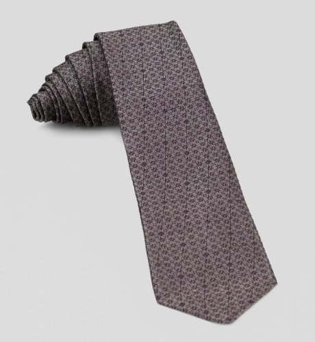 Autograph Pure Silk Line Check Pattern Tie