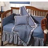 Blue and Brown Monkey 4 Piece Crib Bedding Set