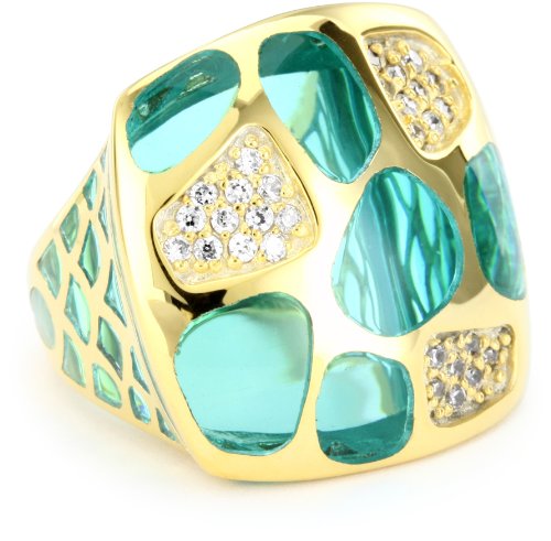 CZ by Kenneth Jay Lane Trend CZ Resin Pave Ring, Size 7