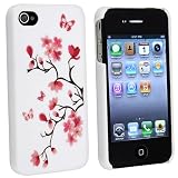 White Flower Rubber Case Cover Compatible With Version iPhone® 4 G iPhone® 4S - AT&T, Sprint, Version 16GB 32GB 64GB