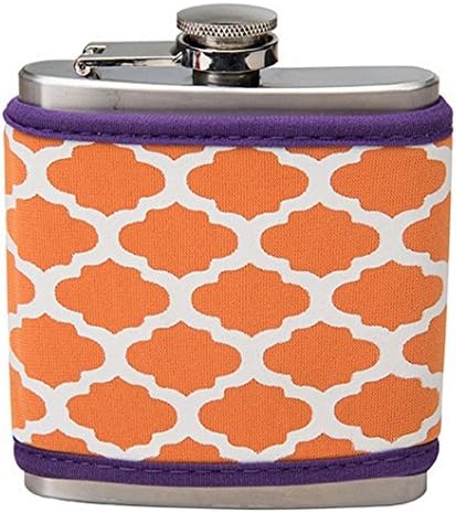 Flask with Koozie 6 Oz. Size (Clemson Tigers Colors)