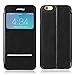 BestTuo iPhone 6S PU Leather Case, [Limited Edition] - Swipe to Answer Touch Metal Flip Cover Folio Case for Apple iPhone 6S 4.7