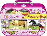 Schmidt Spiele 55588 – Pferde, Puzzle-Box 2 x 26, 2 x 48 Teile im Metallkoffer
