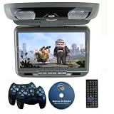 New Gray 9" Overhead Flip Down Roof Mount LCD Car Monitor Package With Sony DVD Player with 2 Wireless 32 bit game Controllers: Game Disk B002PI6OX2