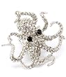 Sea Creature Octopus Bling Crystals Cocktail Ring