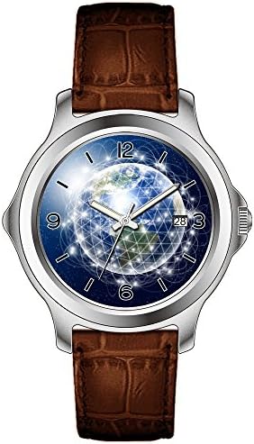 Electric Women's Unique Design Multi-Colored Romam Numerals Brown Leather Strap Watch style 902