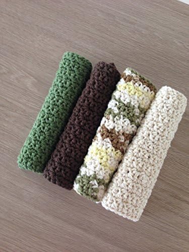 Crochet cotton dishcloth washcloth, cotton dishrag, set of 4