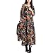 Serenely 2015 Women's 100% Cotton 3/4 Sleeve Paisley Print Dresses Vintage Dress Blue