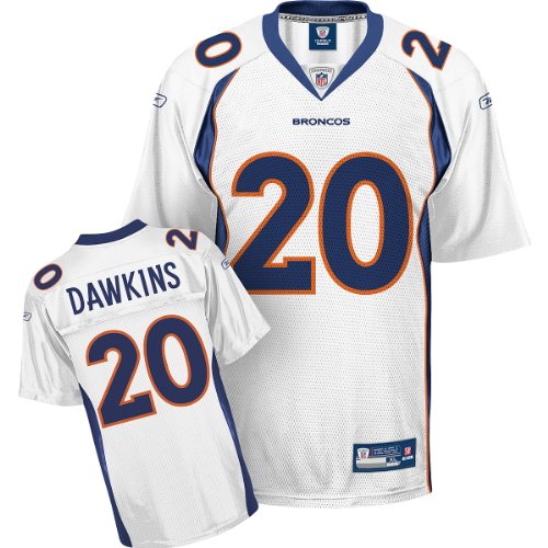 Reebok Denver Broncos Brian Dawkins Replica White Jersey Medium
