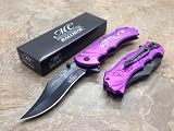 Master Collection Assisted Opening Rescue Tactical Pocket Folding Collection Knife Outdoor Survival Camping Hunting w/ Dragon Design - Purple