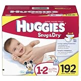 Huggies Snug & Dry Diapers, Size 1-2, 192 Count - Packing May Vary